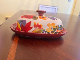 The Pioneer Woman Floral Ceramic Butter Dish