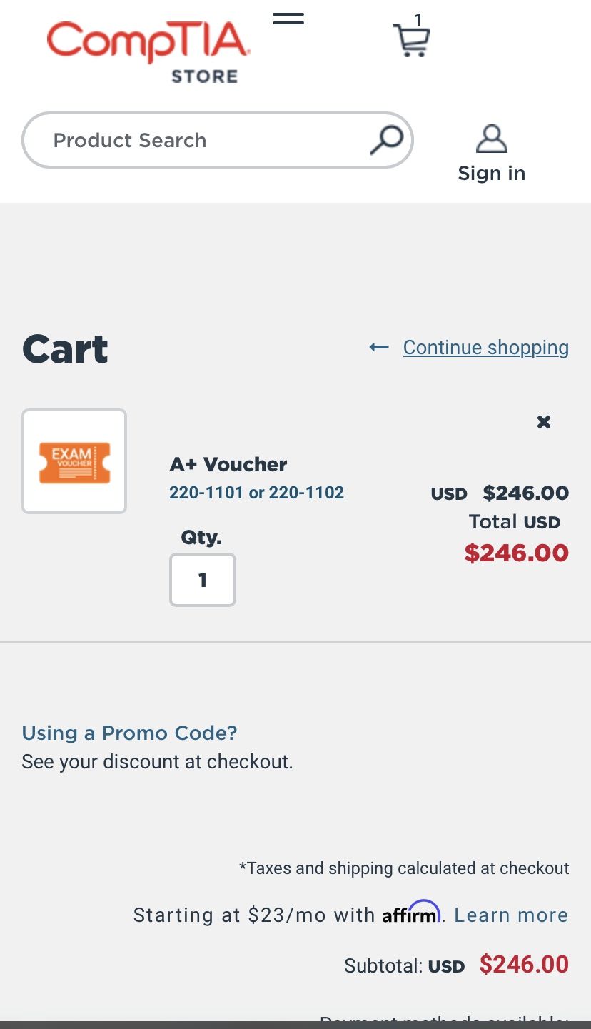 A+ Exam Voucher