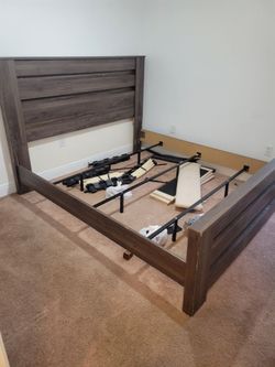 King size bedframe and sofa and desk
