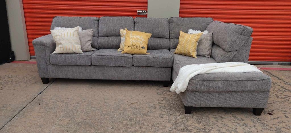 Gray 2 Piece Sectional Couch- Delivery Available!