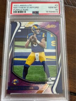 2021 Panini Absolute Matthew Stafford #3 Purple Rain /10 PSA 10