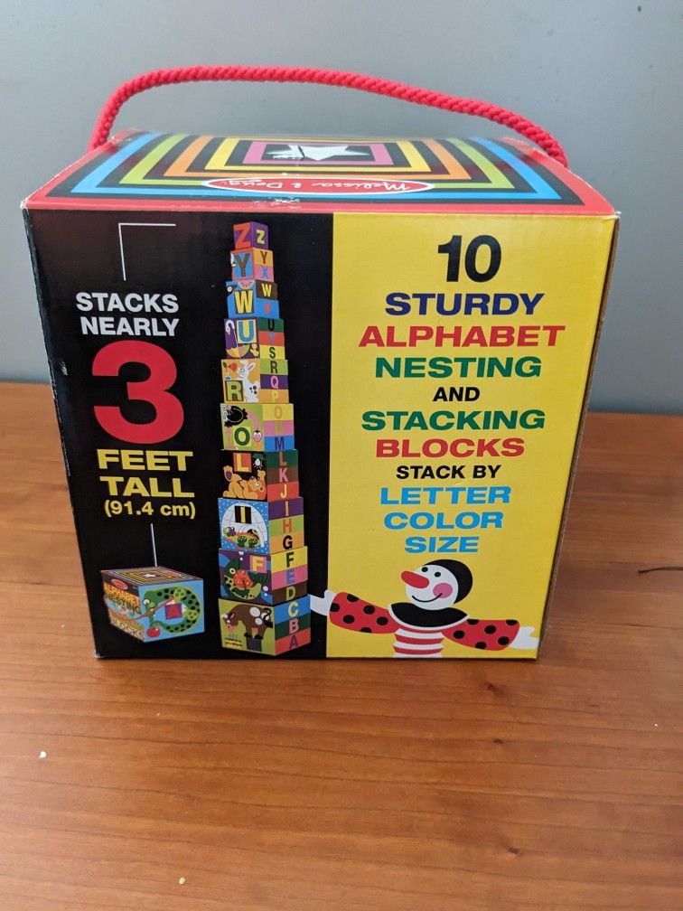 NEW Melissa & Doug Deluxe 10Piece Alphabet Nesting and Stacking Blocks