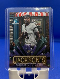 Lamar Jackson Bowman Chrome Charm City Cards Insert