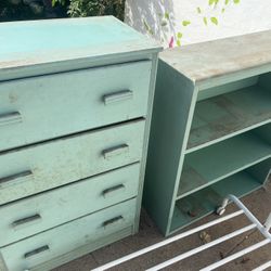 FREE Wood Dresser And Bookshelf