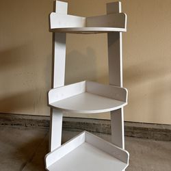 White corner stand shelf (33” tall x 13” w) 