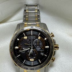 Citizen Eco Drive Chronograph E650S075157 Sapphire Crystal Two Tone Stainless