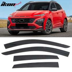 Fits 2018-2023 Hyundai Kona Low Profile Style Tape-on Window Visors Guard Deflectors