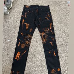 Costume Orange & Black Jeans 