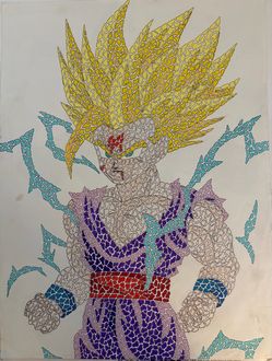 Teen Gohan Super Saiyan 2 Mosaic Art