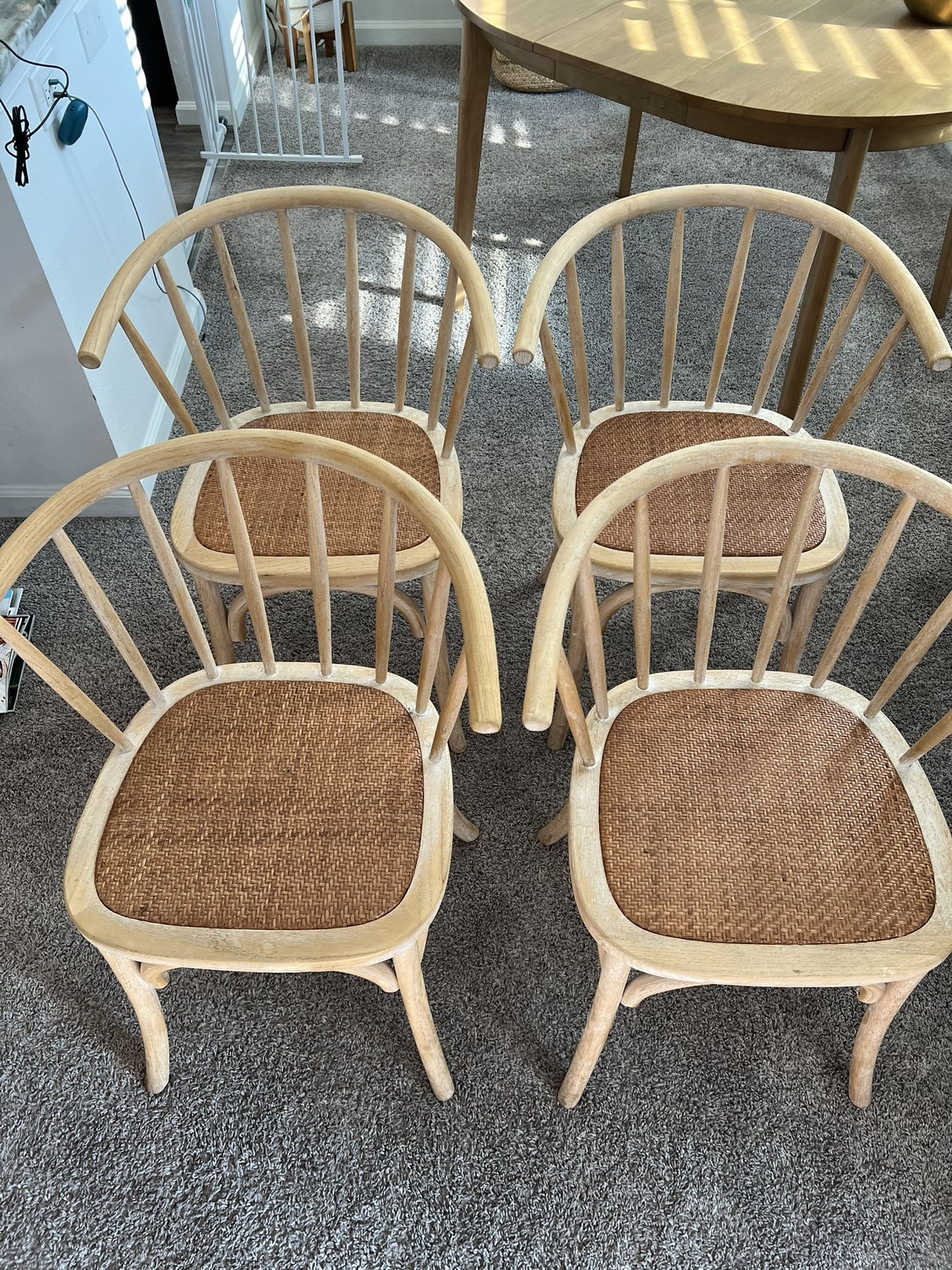 Light Wood Rattan Chairs