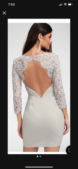 New Light Grey Cocktail Dress Size XS