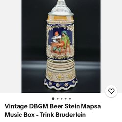 Vintage Gertz German Musical Beer Stein 