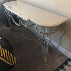 WROUGHT  IRON CONSOLE TABLE