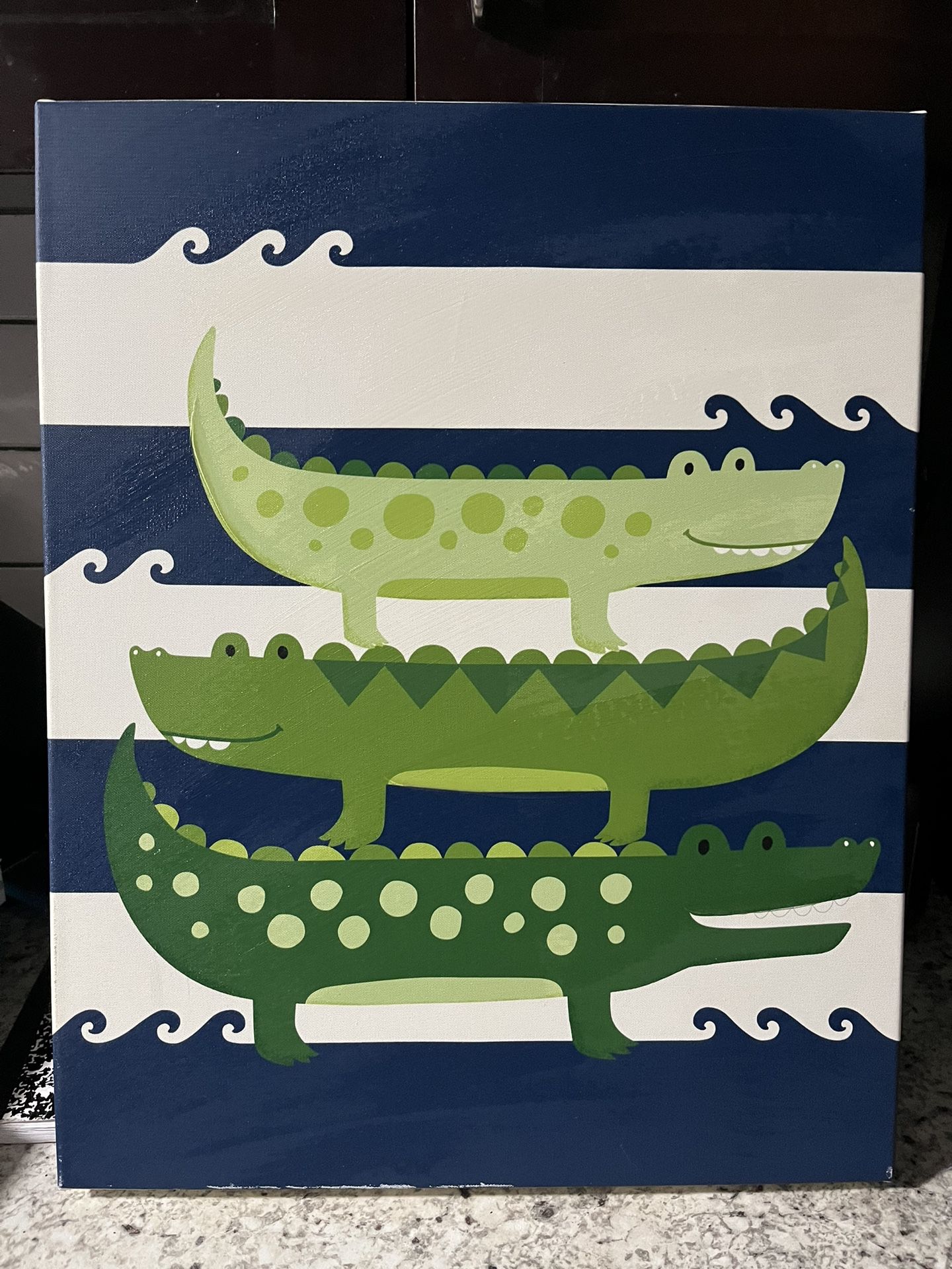 Alligators Crocodiles Kids Print on Canvas