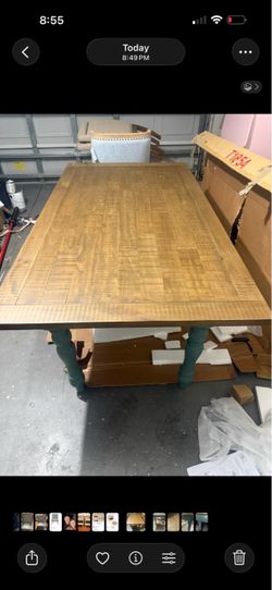 New out the box Round hill furniture Farmhouse Dining Table with Lower Shelf