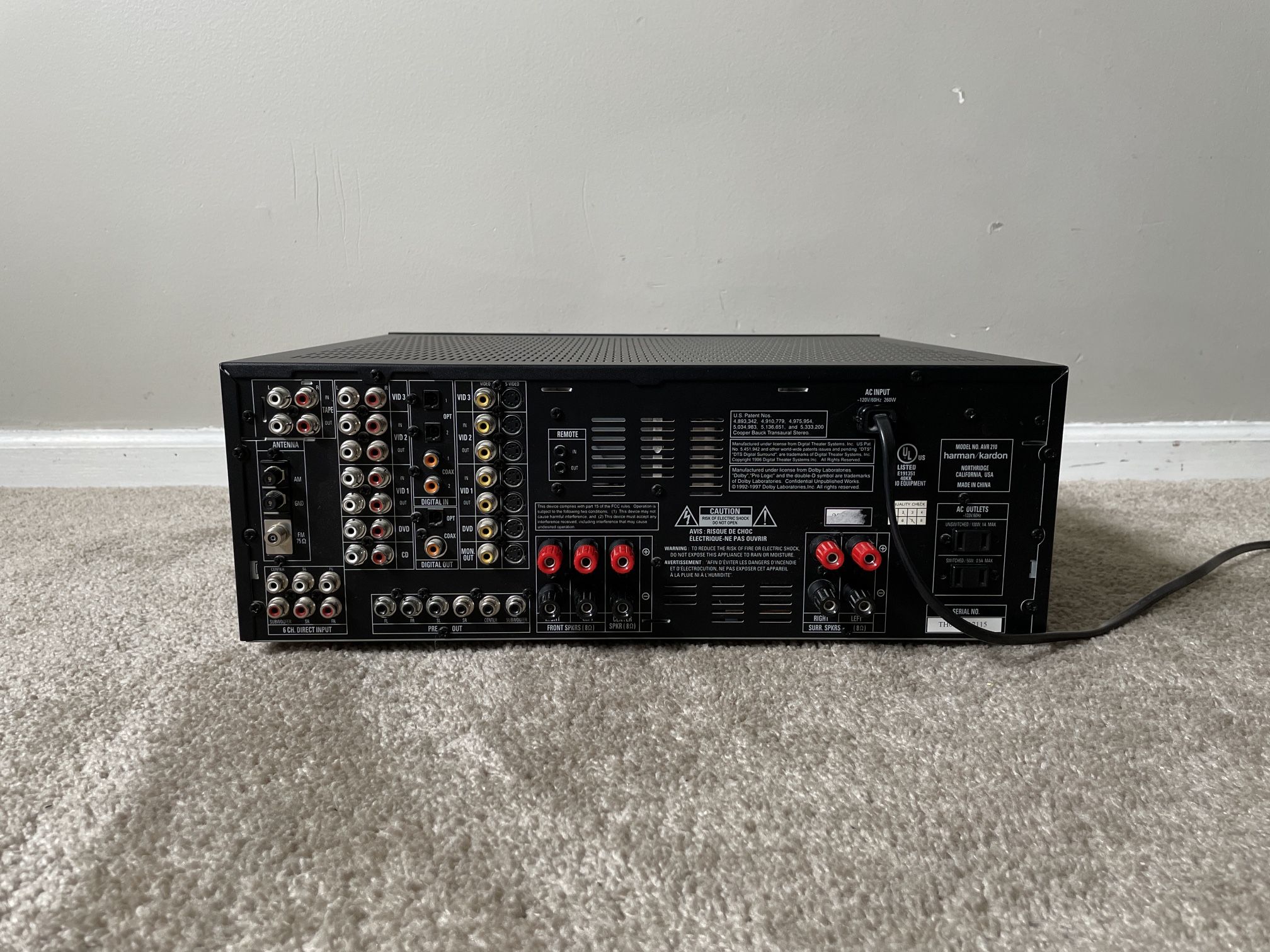 Harman Kardon AVR 210 5.1 Home Theater Surround Receiver