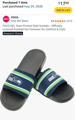 SEAHAWKS Slides Men’s size 12-13