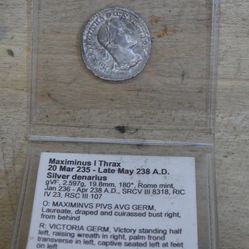 Maximinus Thrax Silver Denarius 20 Mar 235 - Late May 238 A.D.