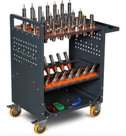 Grey Classic 40 Taper CNC Tool Holder Transfer Cart, 
