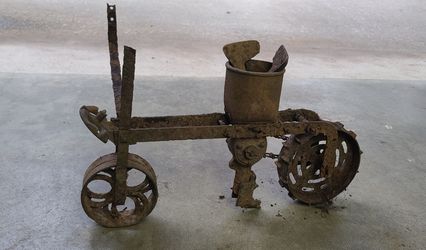 Antique Cast Iron Farden Seeder Yard Art