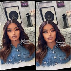 Human Hair Blended Lace Front Wig 