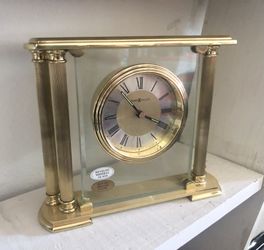 Howard Miller Athens desk top clock. All brass! New! 