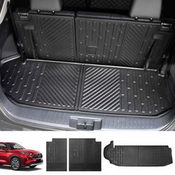 Cargo Mat Fit for 2020-2024 Toyota Highlander Cargo Liner TPE Trunk Mat All Weather Seats Back Protector for Highlander 7 Seats Accessories(Carg