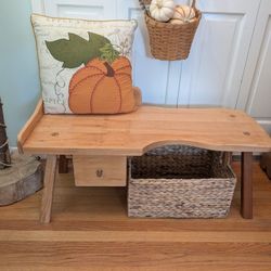 Antique Cobbler's Bench Farmhouse Style Shoe Bench, Mudroom Entryway 