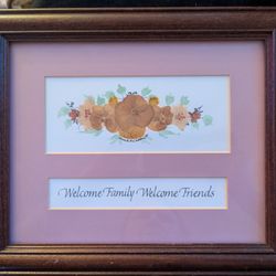 Welcome Family Welcome Friends Framed Pressed Flower Art