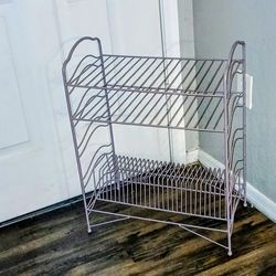 Vintage Inspired Design Two Flat Shelves W/ Bottom Rack Display