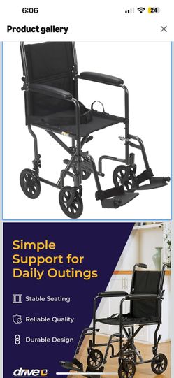 Drive Medical Lightweight Folding Transport Wheelchair