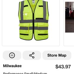 Milwaukee
Performance Small/Medium Yellow Class 2 High Visibility Safety Vest with 15 Pockets