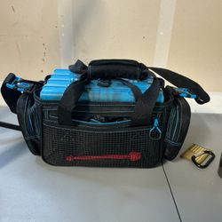 fishing Tackle  Bag And 4 Terminal Tackle Boxes