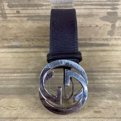 GUCCI MENS BROWN LEATHER BELT