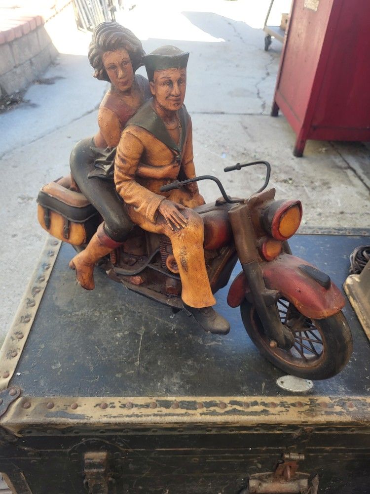 Military Man And His Ladyfriend On Harley