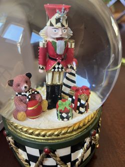 Mackenzie  Childs Nutcracker Musical Snow Globe W Box