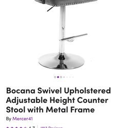 Swivel Upholstered Adjustable Height Counter Stool Set Of 2