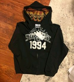 Supreme x MM6 Maison Margiela Zip Up Hoodie Black Size Large