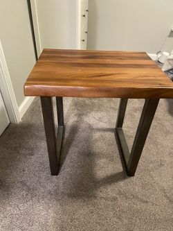 Side Table with Metal Legs