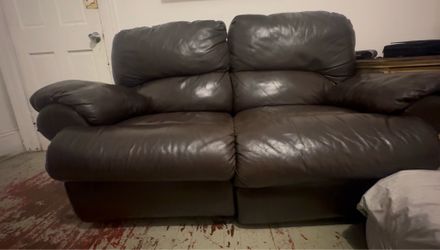 Recliner leather couch