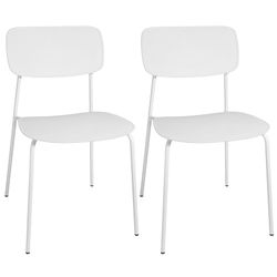 New White Modern Kitchen Dining Chairs - Set of 2