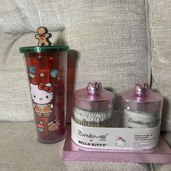 Bundle Hello Kitty X-Mas Tumbler & 2 Pc Cotton Pads & Swabs