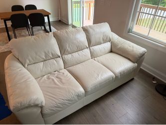 Leather white sofa