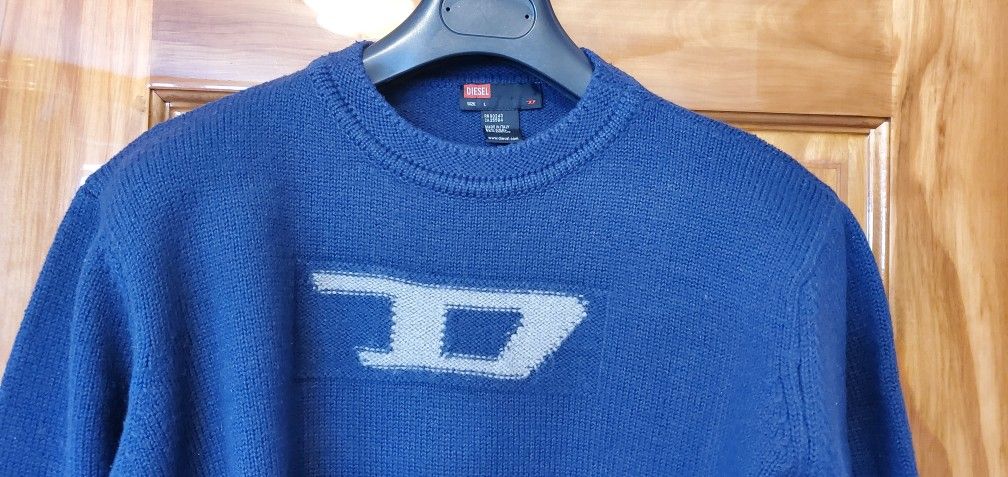 Diesel Vintage Knit Pullover Crewneck Unisex Sweater Size L Big