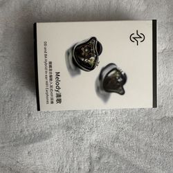 Melody in Ear Monitors Wired Earbuds in Ear Headphones Without Microphone IEM HiFi Bass with 1DD 1BA, Ear fins, 4N OFC Cable for Musicians, Singer, on