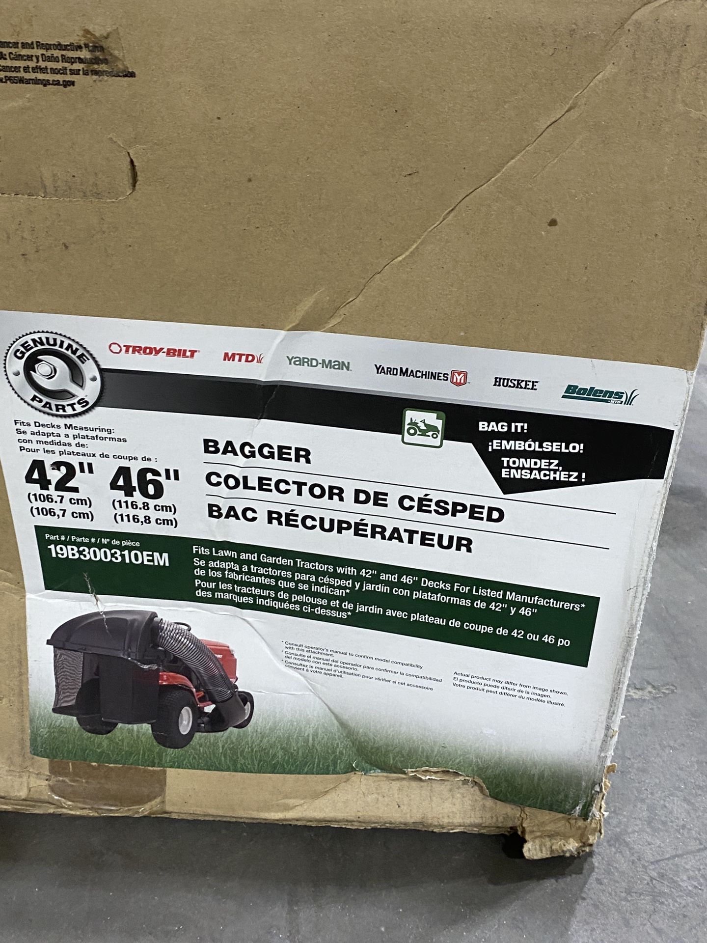 MTD Genuine Parts (19B300310EM) Double Bagger for Riding Lawn Mowers-42- Inch and 46-Inch (2010 and After)