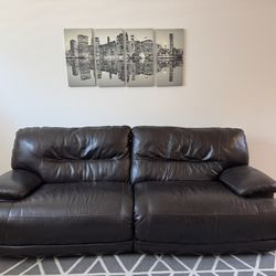 Leather Electric Reclining Sofa