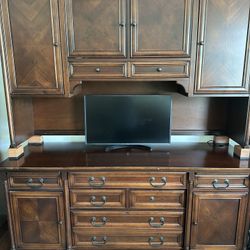 Executive Desk And Hutch - Solid Wood