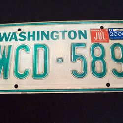 Vintage Washington License Plate Raised WCD 589