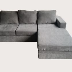 Sofa Chaise - Gray And Comfy - Left/Right Side Compatible 